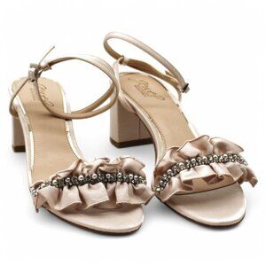 Jewel Badgley Mischka Women's Desirie Block Heel Evening Sandals - Champagne Fab